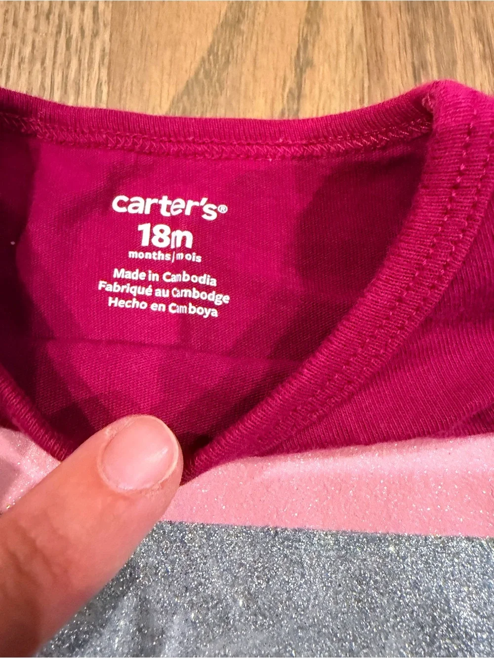 Carter’s baby girl sparkly heart long sleeve shirt